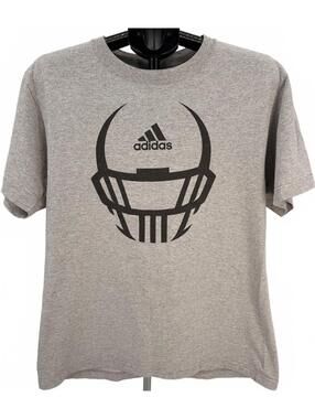 Adidas Men's Gray Graphic T-Shirt Size L Cotton Blend Casual Streetwear